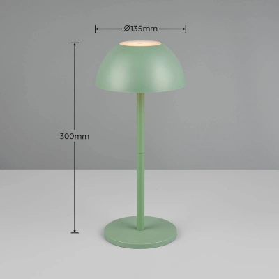 Reality Leuchten Stolní lampa Ricardo LED s dobíjením, zelená, výška 30 cm, plastová