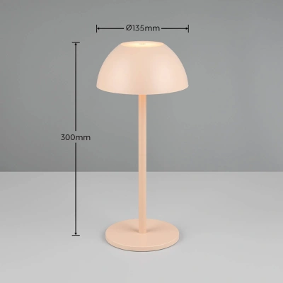 Reality Leuchten Ricardo LED dobíjecí stolní lampa, písek, výška 30 cm, plast